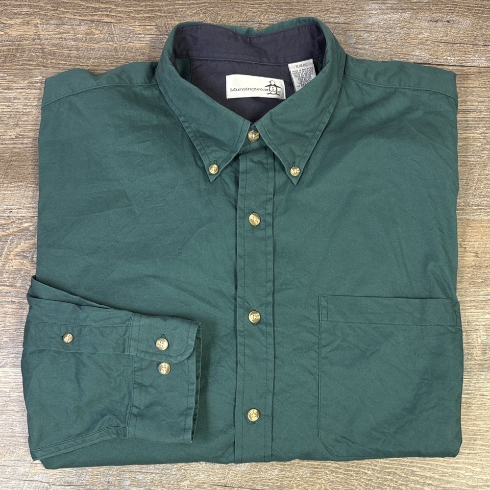 Munsingwear Button-Down Shirt – Forest Green – Size XL